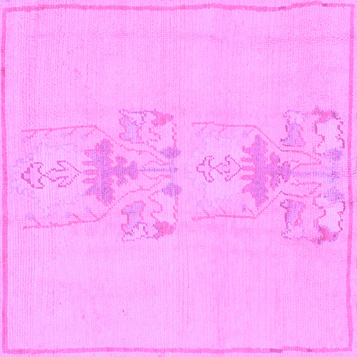 Square Machine Washable Abstract Purple Modern Area Rugs, wshabs1055pur