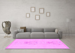 Machine Washable Abstract Purple Modern Area Rugs in a Living Room, wshabs1055pur