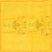 Square Abstract Yellow Modern Rug, abs1055yw