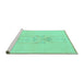 Sideview of Machine Washable Abstract Turquoise Modern Area Rugs, wshabs1055turq