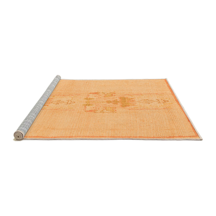 Sideview of Machine Washable Abstract Orange Modern Area Rugs, wshabs1055org