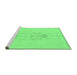 Sideview of Machine Washable Abstract Emerald Green Modern Area Rugs, wshabs1055emgrn