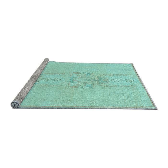 Sideview of Machine Washable Abstract Light Blue Modern Rug, wshabs1055lblu