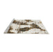 Sideview of Machine Washable Abstract Dark Almond Brown Rug, wshabs1056