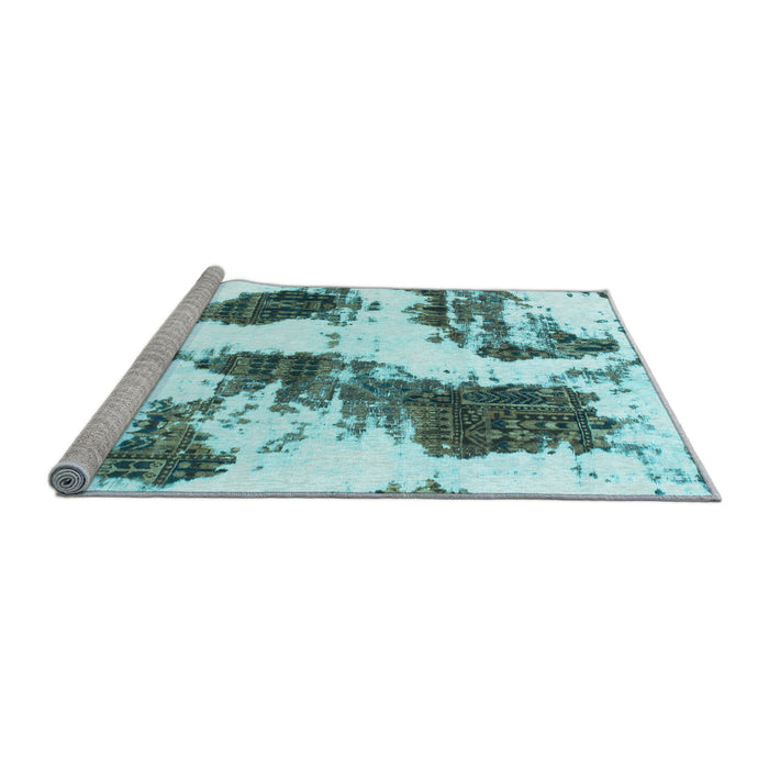 Sideview of Machine Washable Abstract Light Blue Modern Rug, wshabs1056lblu