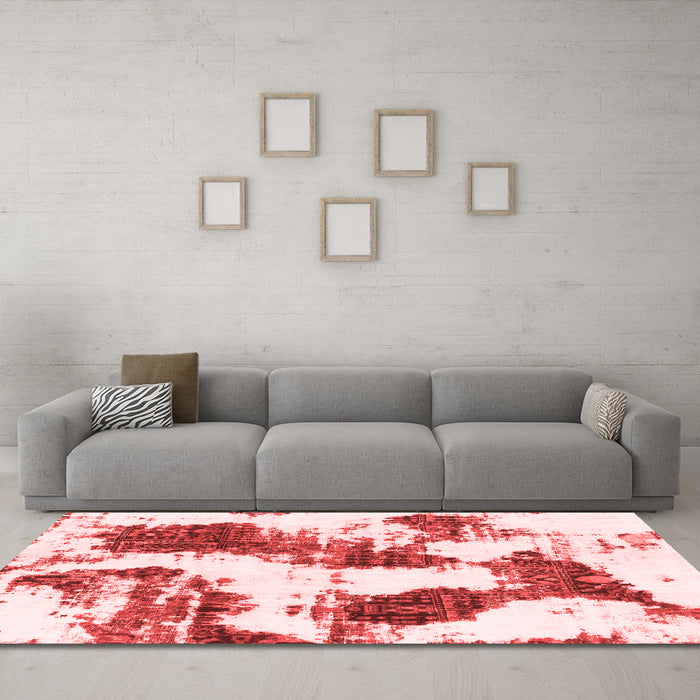 Modern Red Washable Rugs