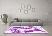 Machine Washable Abstract Purple Modern Area Rugs in a Living Room, wshabs1056pur