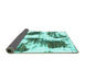 Sideview of Abstract Turquoise Modern Rug, abs1056turq