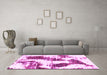 Machine Washable Abstract Pink Modern Rug in a Living Room, wshabs1056pnk