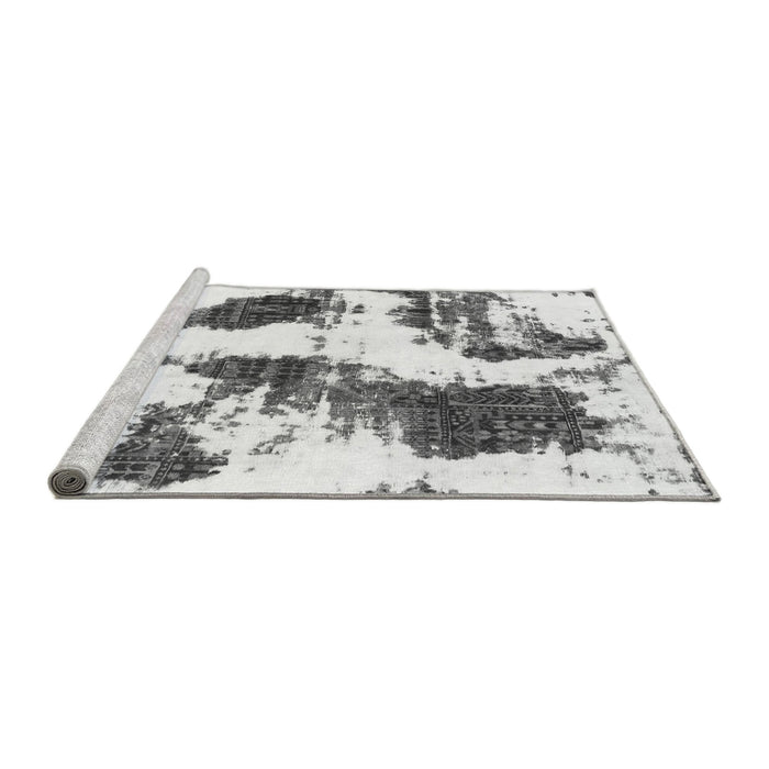 Sideview of Machine Washable Abstract Gray Modern Rug, wshabs1056gry