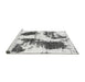 Sideview of Machine Washable Abstract Gray Modern Rug, wshabs1056gry