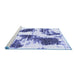 Sideview of Machine Washable Abstract Blue Modern Rug, wshabs1056blu