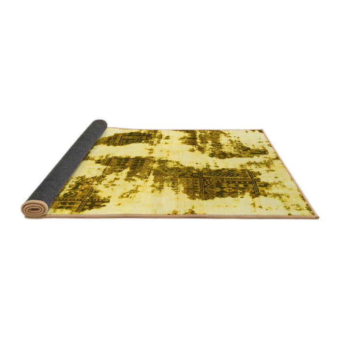 Sideview of Abstract Yellow Modern Rug, abs1056yw