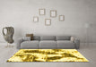 Machine Washable Abstract Yellow Modern Rug in a Living Room, wshabs1056yw