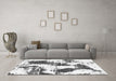 Machine Washable Abstract Gray Modern Rug in a Living Room,, wshabs1056gry