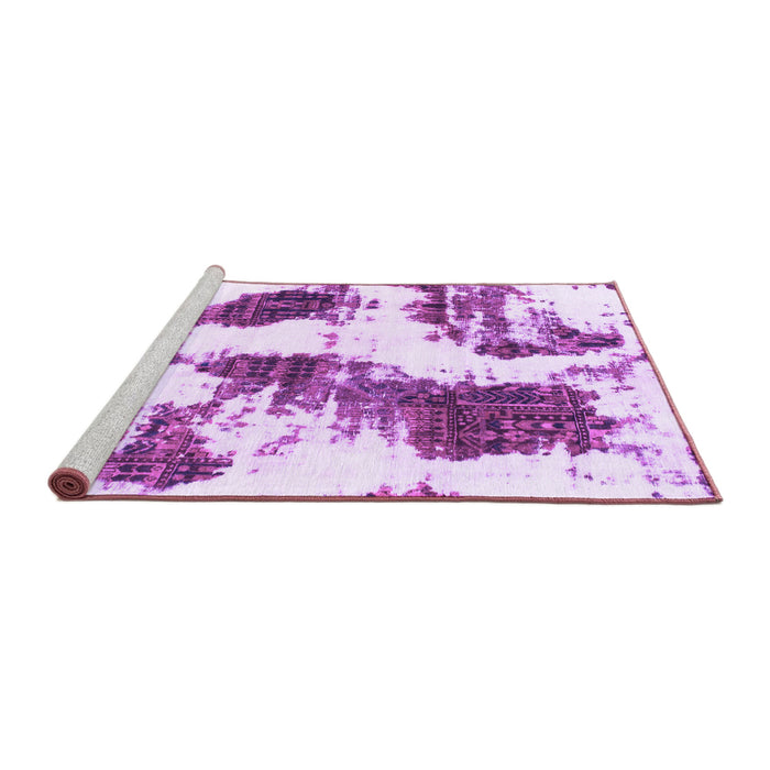 Sideview of Machine Washable Abstract Purple Modern Area Rugs, wshabs1056pur