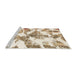 Sideview of Machine Washable Abstract Moccasin Beige Rug, wshabs1057