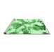 Sideview of Machine Washable Abstract Emerald Green Modern Area Rugs, wshabs1057emgrn