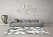 Machine Washable Abstract Gray Modern Rug in a Living Room,, wshabs1057gry