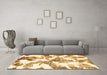 Machine Washable Abstract Brown Modern Rug in a Living Room,, wshabs1057brn