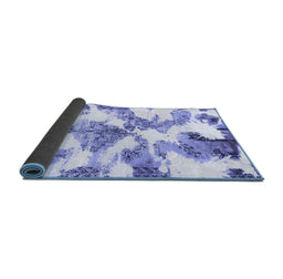 Sideview of Abstract Blue Modern Rug, abs1057blu