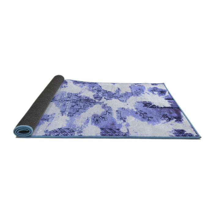 Sideview of Abstract Blue Modern Rug, abs1057blu