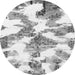 Round Abstract Gray Modern Rug, abs1057gry