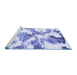 Sideview of Machine Washable Abstract Blue Modern Rug, wshabs1057blu