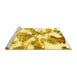 Sideview of Machine Washable Abstract Yellow Modern Rug, wshabs1057yw