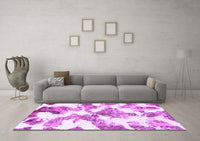 Machine Washable Abstract Purple Modern Rug, wshabs1057pur