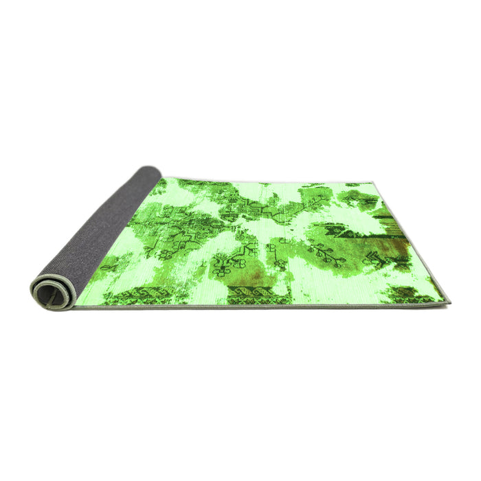 Sideview of Abstract Green Modern Rug, abs1057grn
