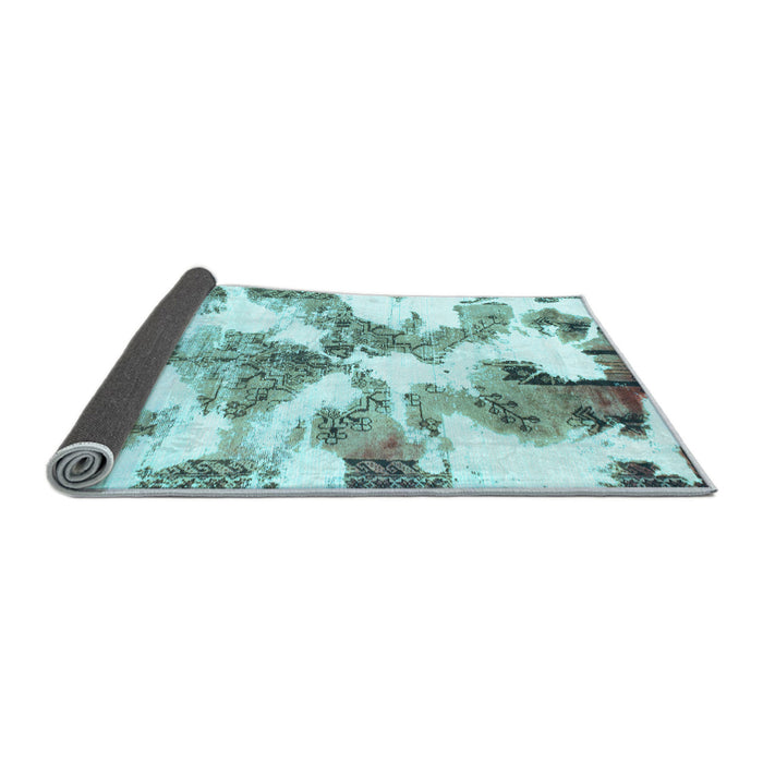 Sideview of Abstract Light Blue Modern Rug, abs1057lblu