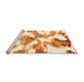 Sideview of Machine Washable Abstract Orange Modern Area Rugs, wshabs1057org