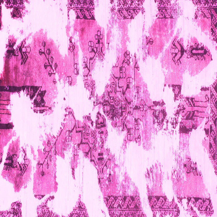 Square Machine Washable Abstract Pink Modern Rug, wshabs1057pnk