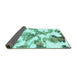 Sideview of Abstract Turquoise Modern Rug, abs1057turq