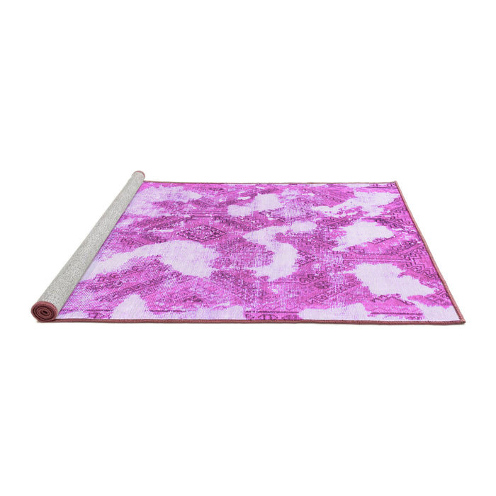 Sideview of Machine Washable Abstract Purple Modern Area Rugs, wshabs1058pur