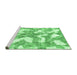 Sideview of Machine Washable Abstract Emerald Green Modern Area Rugs, wshabs1058emgrn