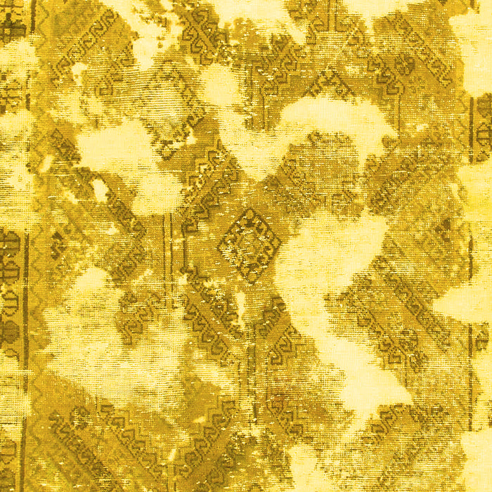 Machine Washable Abstract Yellow Modern Rug, wshabs1058yw