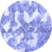 Round Abstract Blue Modern Rug, abs1058blu