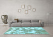 Machine Washable Abstract Light Blue Modern Rug in a Living Room, wshabs1058lblu