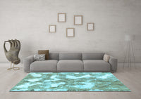 Machine Washable Abstract Light Blue Modern Rug, wshabs1058lblu