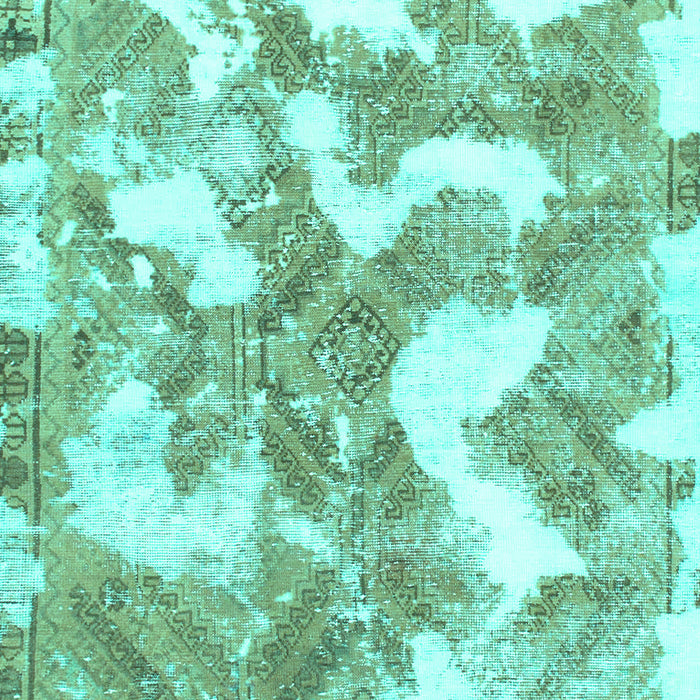Machine Washable Abstract Turquoise Modern Area Rugs, wshabs1058turq