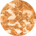 Round Abstract Orange Modern Rug, abs1058org