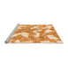 Sideview of Machine Washable Abstract Orange Modern Area Rugs, wshabs1058org