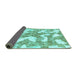 Sideview of Abstract Turquoise Modern Rug, abs1058turq