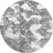 Round Machine Washable Abstract Gray Modern Rug, wshabs1058gry