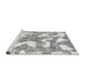 Sideview of Machine Washable Abstract Gray Modern Rug, wshabs1058gry