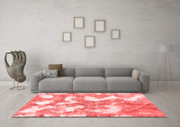 Machine Washable Abstract Red Modern Rug, wshabs1058red