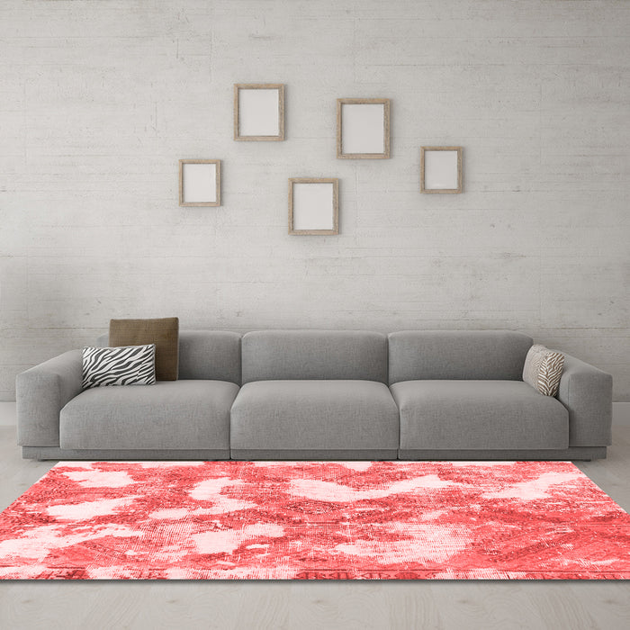 Modern Red Washable Rugs