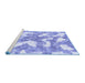 Sideview of Machine Washable Abstract Blue Modern Rug, wshabs1058blu